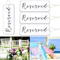 Clear Acrylic Blank Tag Reserved Sign for Wedding Chair Tag Hanging with Ribbon for Party Event Church Pew Chair and Restaurant