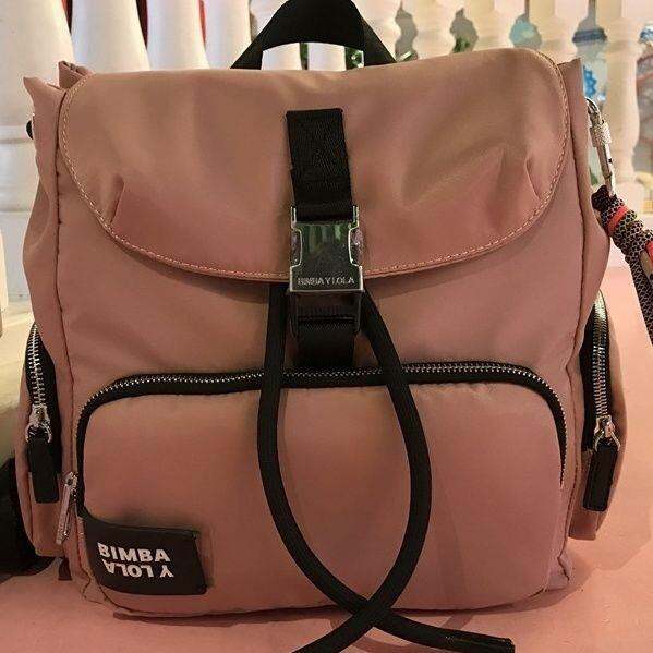 พร้อมส่ง-bimba-y-lola-nylon-กระเป๋าเป้สะพายหลัง-ลําลอง-แต่งหัวเข็มขัด-ขนาดกลาง-เรียบง่าย-2023