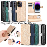 เคสโทรศัพท์หนังสำหรับ iPhone 14 Pro Max iPhone 14 Plus iPhone 14Pro Smart Magnetic Flip Cover Case