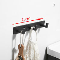 253545CM Black Wall Hang Mounted Towel Hooks Thicken Space Aluminum Robe Hooks Bathrobe Hook Bathroom Accessories