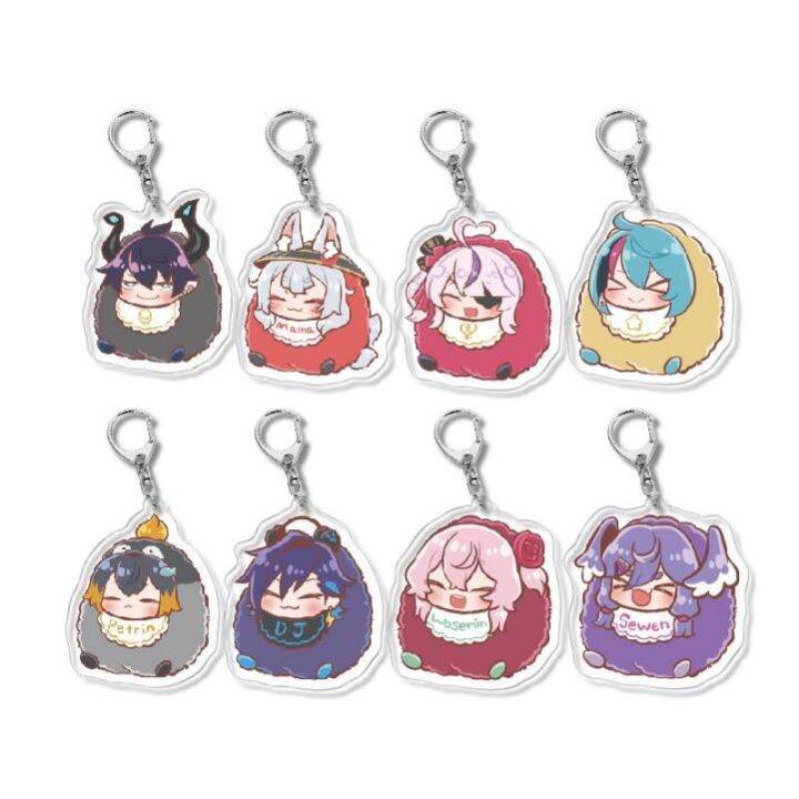 nijisanji-en-anime-keychain-women-selen-tatsuki-rosemi-lovelock-petra-gurin-key-chain-man-acrylic-japan-keyring-pendant-ornament-key-chains