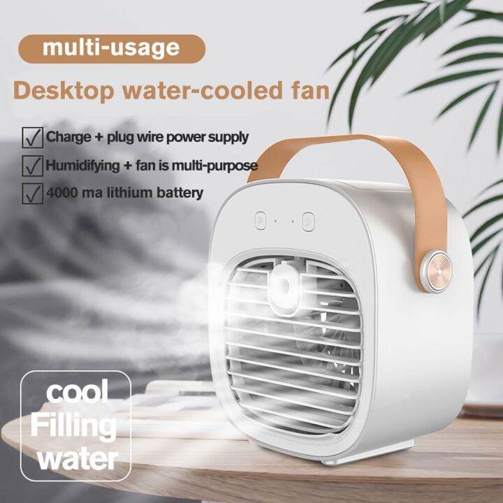 Summer Ice Water Cooling Fan Portable Handle With Charging Cable Air ...
