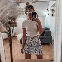 【LZ】♦㍿  New Color Leopard Print Temperament A Short Skirt Womens Spring New Korean Slim Skirt Joker High Waist Hip Skirt Tide