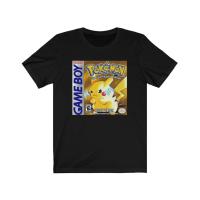 สไตล์ใหม่ Pikachu Shirt, PokeMon Kanto, Pokemon Yellow, Gameboy Box Art Unisex Tee_07 เสื้อยืดแฟชั่น