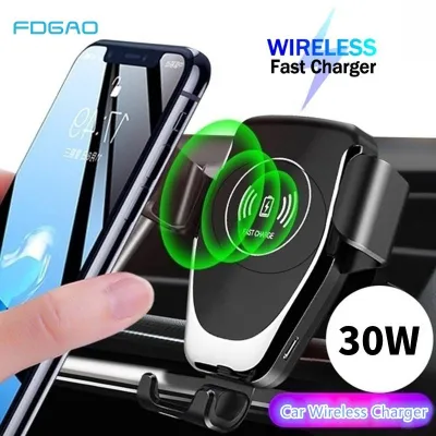 ◐┅ 30W Wireless Car Charger For iPhone 14 13 12 11 Pro Max X 8 Plus Fast Wireless Charging Car Phone Holder For Samsung S22 S21