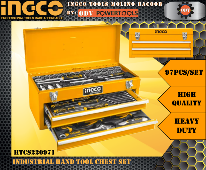 Ingco Htcs220971 97pcs Industrial Hand Tool Chest Set Odv Powertools