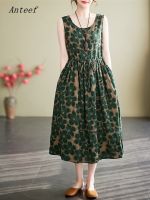 【HOT】● Anteef sleeveless vintage floral new dresses for women casual loose long summer dress elegant 2023