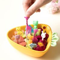 Fruit Fork Food Grade Plastic Cartoon Kids Toothpick Bento Dessert Accessories