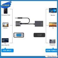 LONGB พร้อมพอร์ตเสียง3.5มม. ตัวแปลง HDMI เป็น VGA เอาต์พุต VGA ตัวเมีย สากลสากลสากล ตัวแปลง HDMI เป็น Audio อุปกรณ์เสริมเสริม อินพุต HDMI ตัวผู้