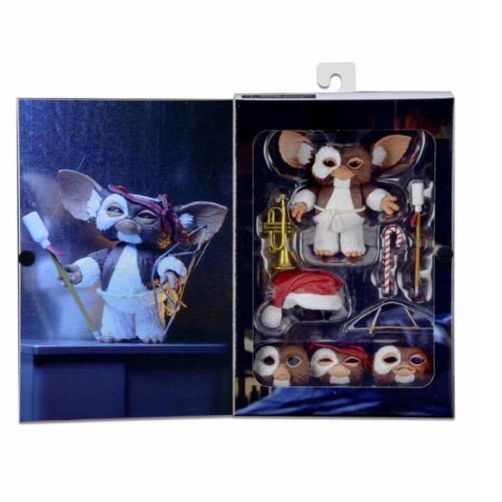 ของเล่นเด็กในตลาด15cm-neca-movie-เกรมลินของเล่นตุ๊กตาเกรมลิน์สุดยอด-gizmo-ดีลักซ์1-7มาตราส่วนพร้อมของขวัญตุ๊กตาซานต้าผ้าพันคอคริสต์มาส