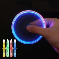 Interesting toy Fingertip Rotating spinner Gyro toy Pen Led Luminous Gyro Pen Office Anti Stress kinetic desk toy 1 piece