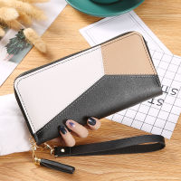 Womens Stitching Ladies Clutch Bag Cards Holder Zipper Fashion Collision Color Coin Purse Handbags Wallets