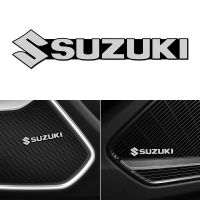 【HOT】 4pcs/lot Hi-Fi Speaker audio Speaker 3D Aluminum Badge Emblem stereo sticker For Suzuki Swift Grand Vitara Sx4 Alto Jimny