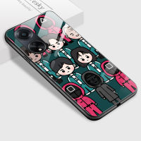 เคส PMP สำหรับ OPPO A1 5G A98 5G Oppo F23 5G ลายการ์ตูนปลาหมึกสุดหรู5G ปลอกกันกระแทกกรอบหลังเคสกระจกนิรภัยขอบนิ่ม