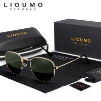 【hot】 LIOUMO Classic Reflective Polarized Sunglasses Men Hexagon Retor Glasses Eyewear UV400 De Sol