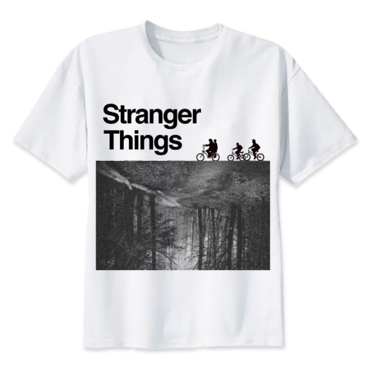 เสื้อยืดลายกราฟฟิก-stranger-things-สำหรับผู้ชาย