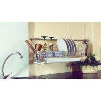 [⚡ส่งฟรี] Dish Racks ชั้นวางจานสแตนเลส อเนกประสงค์ แบบแขวนกับราว มีถาดรองน้ำ ขนาด 47 ซม.(ในชุดไม่มีราวแขวน)