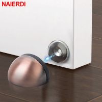 ☒☃ NAIERDI Magnet Door Stops Stainless Steel Door Holder Silver Magnetic Door Stopper Non-punch Doorstop Furniture Door Hardware