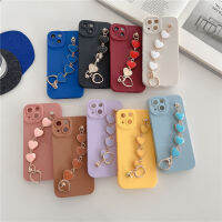 สายรัดข้อมือสายสร้อยรูปหัวใจเคสโทรศัพท์เชือก DDONG สำหรับ Samsung Galaxy S23 S21 S22บวก A03พิเศษ A13 A23 A73 A53 A72 A32 A22ซิลิโคนนุ่ม5G A12ปลอกซิลิกอนนุ่ม5G