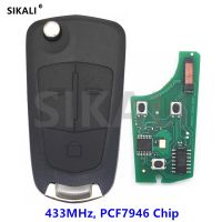 Sikali รีโมทรถยนต์3กุญแจรถยนต์ปุ่มกดสำหรับ Opel/ Vauxhall Vectra C 2006 - 2008 Signium 2005 - 2007 433Mhz พร้อมชิป Id46