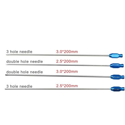3Pcs Fat Transfer Needle Aspirator 3/2 Holes Liposuction Needle Flat Head Micro Liposuction Cannula 200Mm Long Beauty Tools