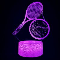 Tennis 3d Lamp Illusion Childrens Night Light Led Lights for Decoration Bedroom Kids Gift Toys for Birthday Christmas Party