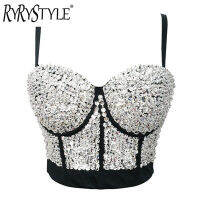 Y Bright Beading Sequins ไนท์คลับ Push Up Lette Cropped To Wear Out Corset Tops หญิง Camis Crop Top Mujer เสื้อผ้า