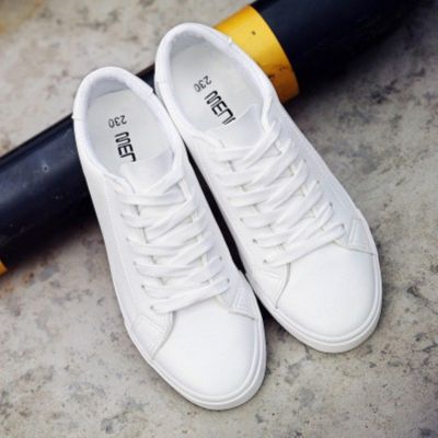 COD DSFGREYTRUYTU Lace small white shoes / leather canvas shoes