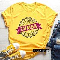 Zumba Dance Watercolor Printed Ladies Yellow T-shirt Hip Hop Street Short Sleeve Instagram Super Hot Casual Girls Tshirt