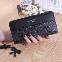【CC】 Luxury Wallet Patchwork Sequin Clutch Glitter Pu Leather Ladies Card Holder Coin Purse Female Wallets