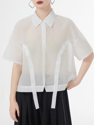 XITAO Shirt Patchwork Single Breasted Women Shirt Casual Fashion