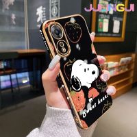 Jjlingji เคสสำหรับ OPPO A58 5G A58X 5G A78 5G เคสลายการ์ตูนสนูปี้ใหม่กรอบสี่เหลี่ยมพื้นผิวเคสซิลิกาเจลกันกระแทกเคสมือถือฝาครอบป้องกันเลนส์กล้องถ่ายรูปรวมทุกอย่าง