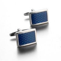 Julie Wang 1 Pair High end Watch Cufflinks Real Clock Blue Square links Cufflings French Cuff links Nail Sleeve Button for Men