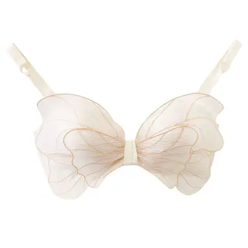 Sexy Pads Wire Free Push-up Bra Removal Shoulder Straps Lady Bra  Butterflies Shape Bandeau Brassiere 