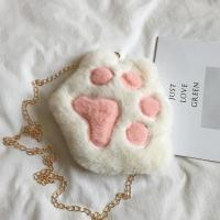 Cute Bear Paw Girls Chain Zipper Shoulder Bag Lovely Children 39;s Soft Plush Coin Purse Baby Boys Accessories Small Crossbody Bags