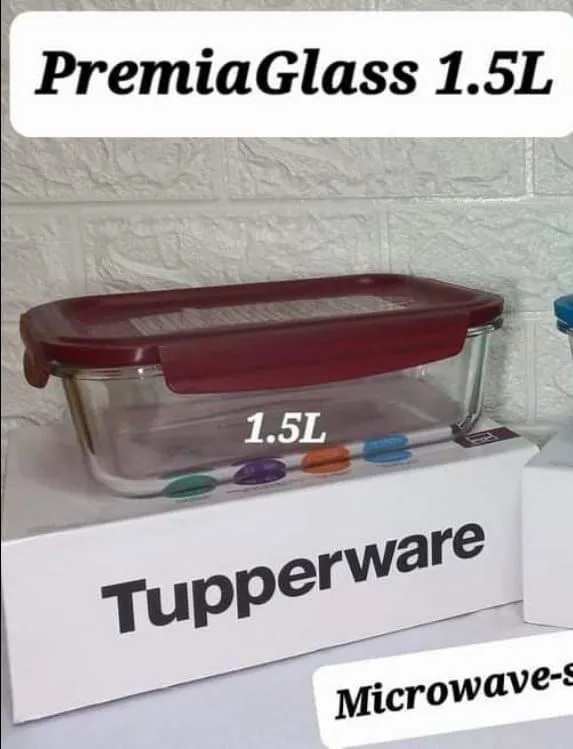 New Tupperware Premiaglass 1.5L Glass Container Freezer Oven Microwave Safe