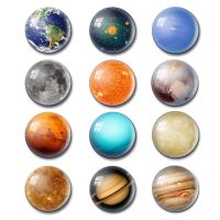 Space Refrigerator Magnets Cute 8 Planets 3D Magnets For Fridge 12 Pieces Refrigerator Stickers Magnet Widely Used For Kids Or