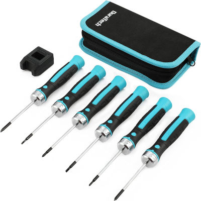 DuraTech 6-Piece Precision Screwdriver Set, Phillips, Slotted, Magnetic Screw Drivers with Innovated Ratcheting Setting, Magnetizer and Storage Bag, Repair Tool Kit For Eyeglass, Watch, Jewelry