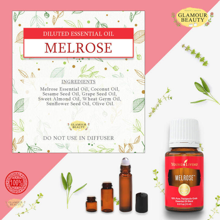 🌷 [ Melrose ] Original Diluted Essential Oil Blend Thick Amber Glass Rolleron 10ml 🌷 Lazada