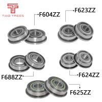 4pcs Flange Bearing Ball Bearings F604ZZ F623ZZ F624ZZ F625ZZ F688ZZ 3D Printer Parts Deep Groove Pulley Wheel Aluminium Part