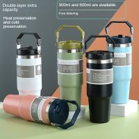 1Pc 600Ml 900Ml Coffee Cup Thermos Bottle Stainless Steel Double-Layer Insulation Cold And Hot Car Travel Mug Vacuum Flask