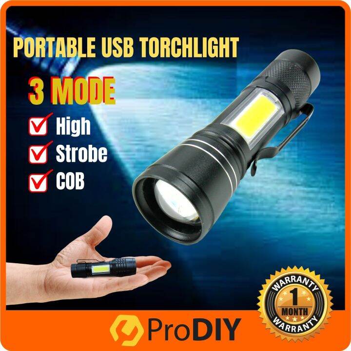 Rechargeable Torch Light XPE+COB Dual Lights USB Charge LED ( BL-535 ...