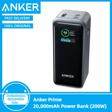  Anker Prime Power Bank 200W, 20,000mAh Portable Charger 3-Port  with 100W Charging Base, Smart Digital Display, Compatible with iPhone  15/15 Plus/15 Pro/15 Pro Max/14 Series, MacBook, Samsung, Dell : Cell Phones