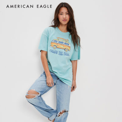 American Eagle Oversized Graphic Tee เสื้อยืด ผู้หญิง กราฟฟิค โอเวอร์ไซส์ (NWTS 037-8760-323)