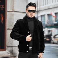 ℗✻ hrgrgrgregre Único Breasted casaco de imitação peles artificiais masculino Jacket novo outono e inverno venda quente tamanho H102