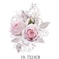 19.7x24cm New Colorful Flower Iron On Patches For DIY Heat Transfer Clothes T-Shirt Thermal Stickers Decoration Printed Shoes Accessories