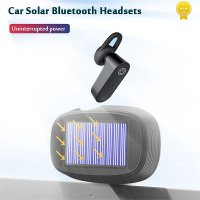 Solar Bluetooth Earphones Solar Charging Box Noise Cancelling with Mic Waterproof for Car Sports Wireless