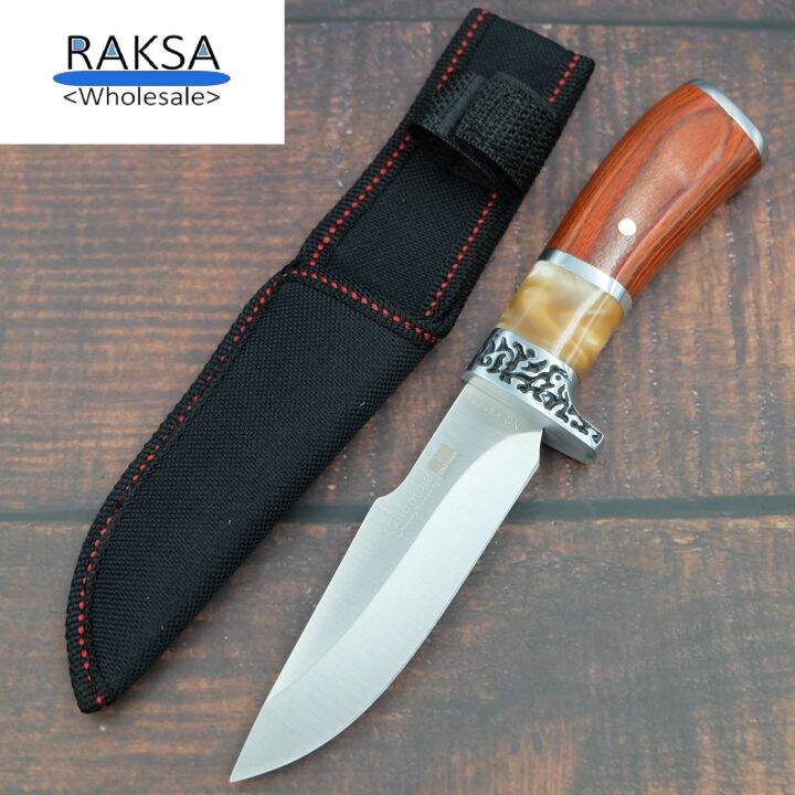 raksa-wholesale-cl06-มีดเดินป่า-มีดยุทธวิธี-มีดแคมป์ปิ้ง-มีดใบตาย-มีดพกพา-มีดพกทหาร-5cr13mov-ยาว22-00ซม-แถมซองไนลอน