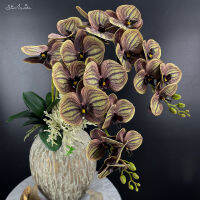 【Cw】 SunMade High-end Large Orchids nch 3D Artificial Flowers Home Publishing Flower Pots Decorative Artificial Flowers