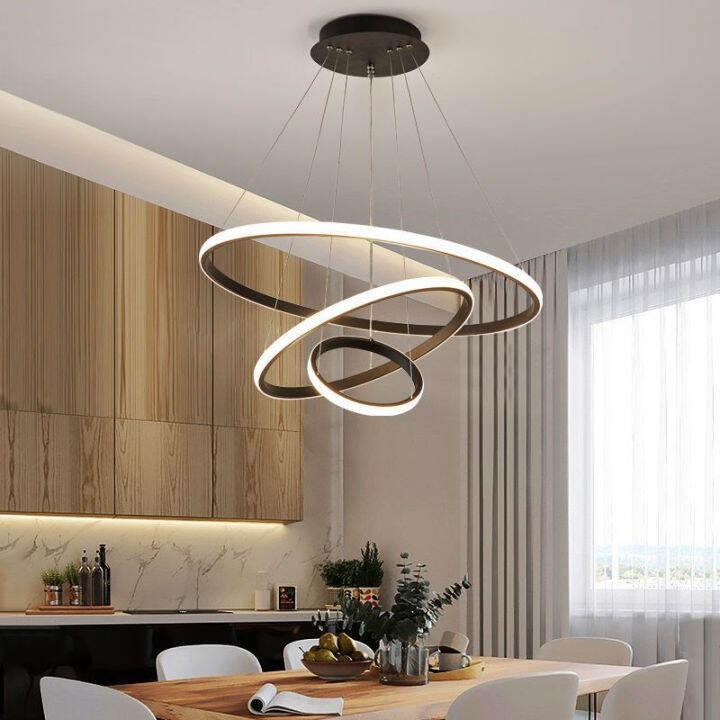 Epinl D8033 Modern Luxury Led 3Rings Circle Ceiling Chandelier Wrought ...